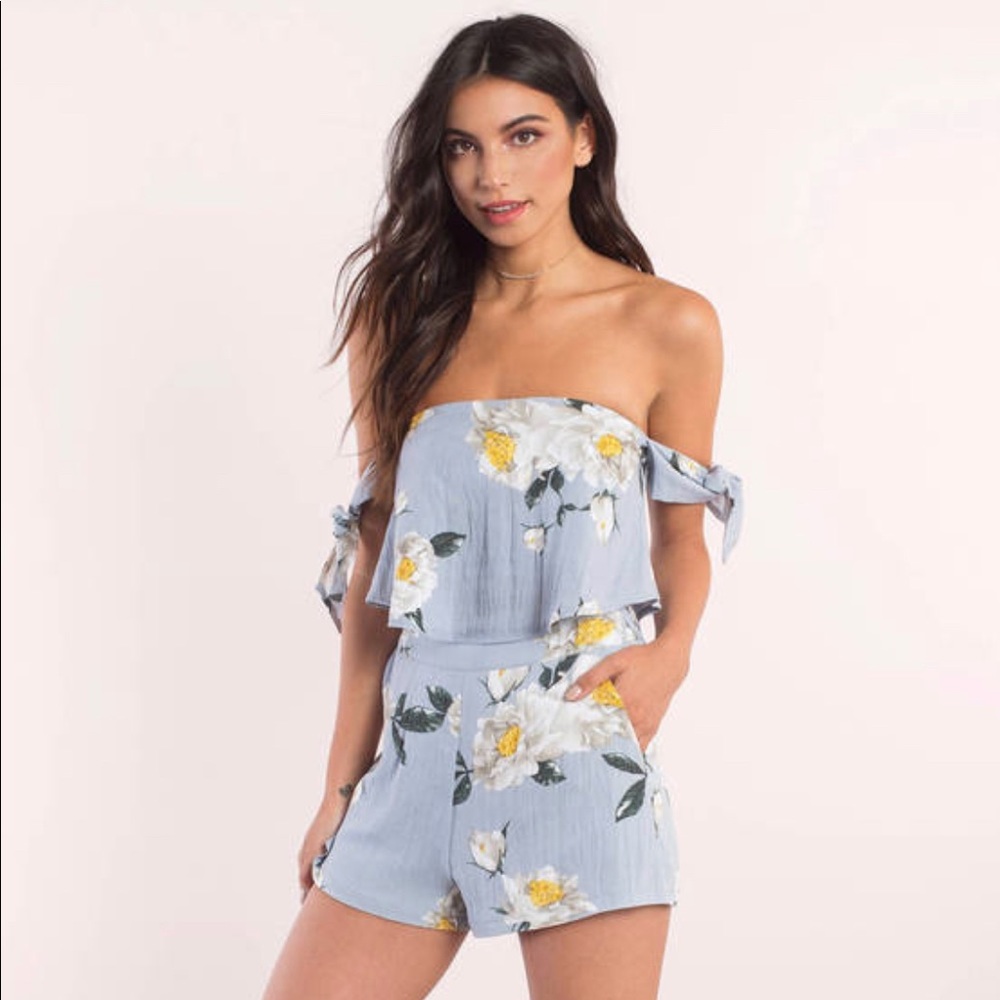 Tobi Blue Floral Romper Set - Picture 5 of 5